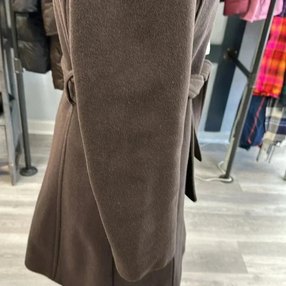 COACH Wool Belted Jacket with Gold Buttons,  3/4 Winter Coat Button Up Collar - Picture 3 of 8